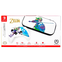 Enhanced Wired Controller and Slim Case for Nintendo Switch — Master Sword (Zelda)